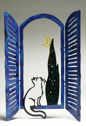Window the cat & the moon by D. Gerstein